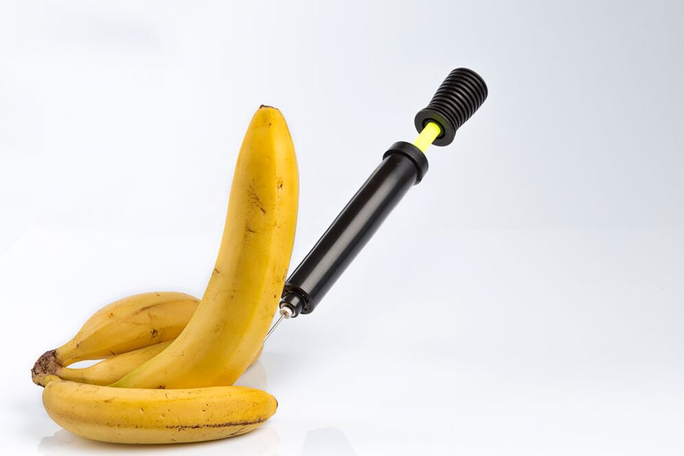 banānu injekcija simulē dzimumlocekļa palielināšanas injekciju